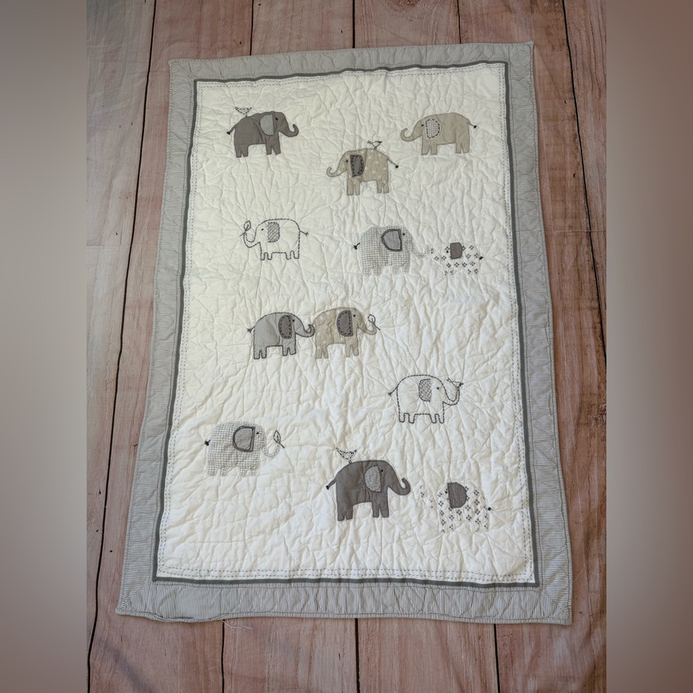 Pottery Barn Kids Crib Mattress And Sheet Elephants Grey READ